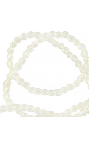 Faceted glass beads 2mm round Light yellow ab coating
